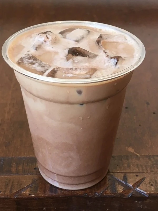 Iced latte in a to-go cup